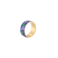 A ring with green and blue decorations from the Minakari collection