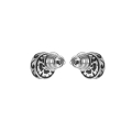 Silver earrings with black decorations - ORSKA jewelry