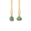 Gold-plated, hanging earrings from the Minakari collection - ORSKA