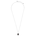 Long silver necklace with a black pendant from the Minakari collection - ORSKA