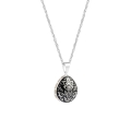 Silver necklace with a black pendant from the Minakari collection - ORSKA