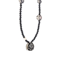 Necklace with black and white onyx pendants on a string from the Minakari collection - ORSKA