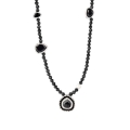 Necklace with onyx pendants on a string from the Minakari collection - ORSKA