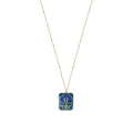 Gold-plated necklace with a pendant with a plant motif from the Minakari collection - ORSKA jewelry