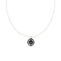 Pearl necklace with a double-sided pendant from the Minakari collection - ORSKA jewelry