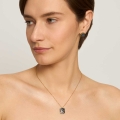 Silver necklace with a double-sided pendant with black enamel Minakari ORSKA