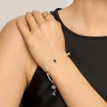 Full-onyx bracelet with silver, enameled charms - Minakari ORSKA