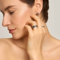 Silver ring with black enamel - Minakari ORSKA jewelry