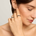 Silver ring with black enamel decoration - Minakari ORSKA jewelry