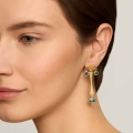 Long earrings with green and blue pendants from the Minakari collection - ORSKA jewelry