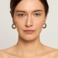Silver, gold-plated hoop earrings with enamel from the Minakari collection - ORSKA jewelry