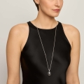 Long silver necklace with a decorative pendant from the Minakari collection - ORSKA jewelry