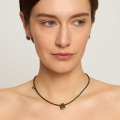 Black and green necklace with double-sided enameled pendants from the Minakari collection - ORSKA jewelry