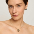 Necklace with natural stones and a gold-plated, enameled pendant from the Minakari collection - ORSKA jewelry