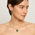 Necklace with natural stones and a silver, enameled pendant from the Minakari collection - ORSKA jewelry