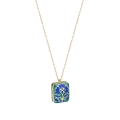 Gold-plated necklace with a pendant with a plant motif from the Minakari collection - ORSKA