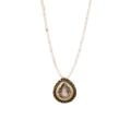 Necklace with natural stones and a silver, enameled pendant from the Minakari collection
