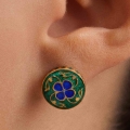 Earrings with green enamel from the Minakari collection - ORSKA