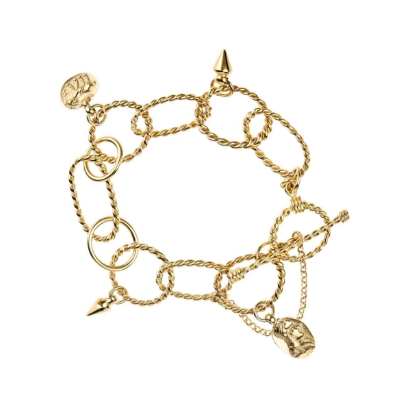 Pozłacana bransoletka z ozdobnymi zawieszkami z kolekcji Semios SMA42-2 - ORSKA biżuteria