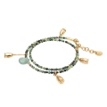 Zielona bransoletka z zawieszkami i kamieniami naturalnymi ORSKA
