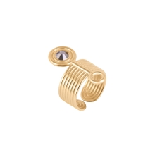 Gold-plated ring with crystal from the Holos collection