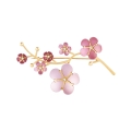 Brooch with pink cherry blossom flowers from the Plantis collection