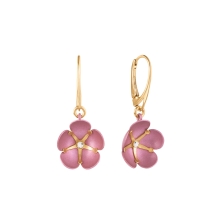 Dangling earrings with cherry blossom flowers from the Plantis collection