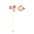 Asymmetrical earrings with cherry blossom flowers from the Plantis collection