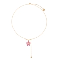 Gold-plated necklace with a cherry blossom pendant from the Plantis collection - ORSKA jewelry