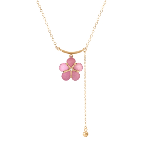 Gold-plated necklace with a cherry blossom pendant from the Plantis collection