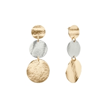 Dangle silver and gold earrings from the Rundo collection