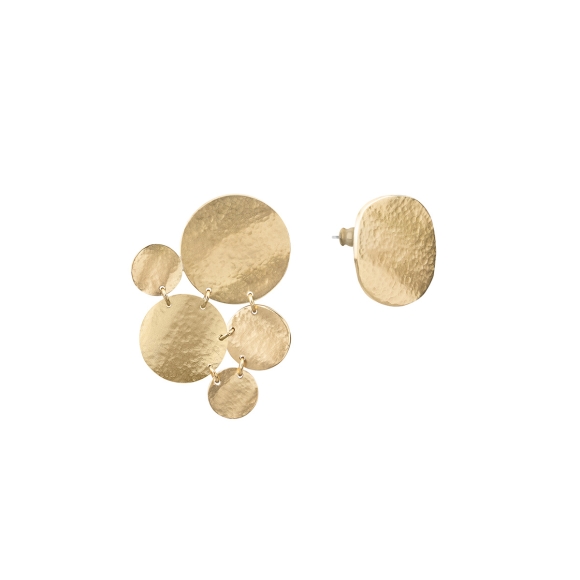 Asymmetric gold-plated earrings from the Rundo collection
