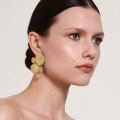 Asymmetric gold-plated earrings from the Rundo collection - ORSKA jewelry