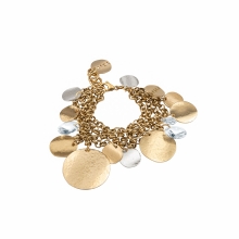 Chain bracelet with gold and silver pendants and crystals from the Rundo collection