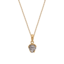 Gold-plated necklace with uncut diamond from the Verum collection