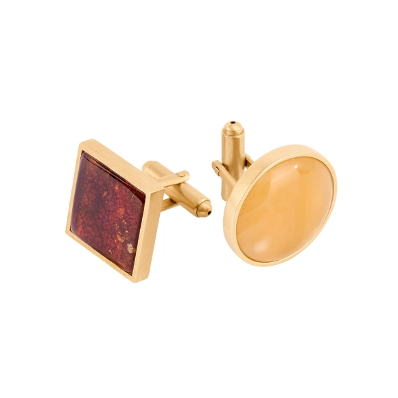 Cufflinks with amber from the Baltica collection - ORSKA