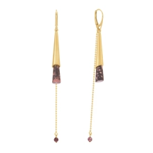 Earrings with speckled pink jade from the Guatemala Collection