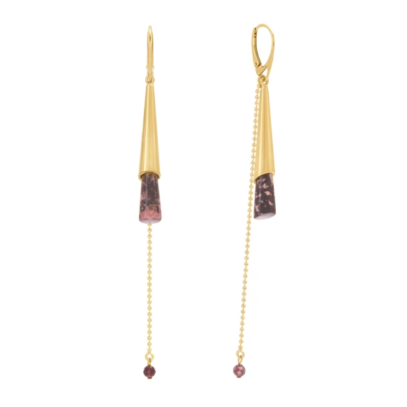Earrings with speckled pink jade from the Guatemala Collection - ORSKA