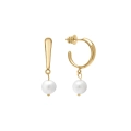 Gold-plated hoop earrings with pearls from the Perle collection