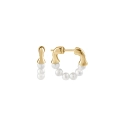 Gold-plated delicate pearl earrings from the Perle collection
