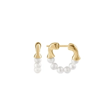 Gold-plated delicate pearl earrings from the Perle collection