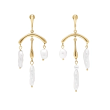 Long drop pearl earrings from the Perle collection - ORSKA