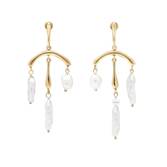 Long drop pearl earrings from the Perle collection - ORSKA