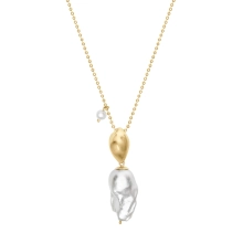 Gold-plated necklace with a baroque pearl from the Perle collection