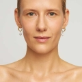 Gold-tone hoop earrings with pearls – ORSKA jewelry
