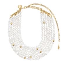 Gold-plated pearl choker necklace from the Perle collection