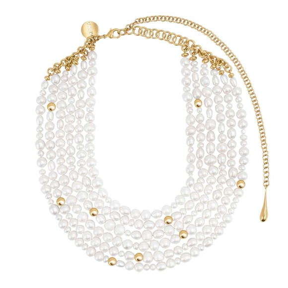 Gold-plated pearl choker necklace from the Perle collection