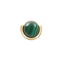 Gold-plated pin with green malachite
