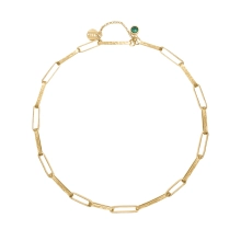 A short link necklace with a green pendant from the Malachite collection