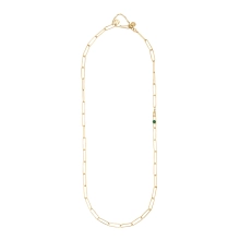 Gold-plated necklace with link bracelet - Malachite collection